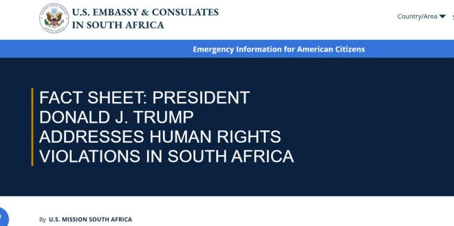 BREAKING: US Embassy's FACT SHEET Sparks Outrage Over SA Policies!