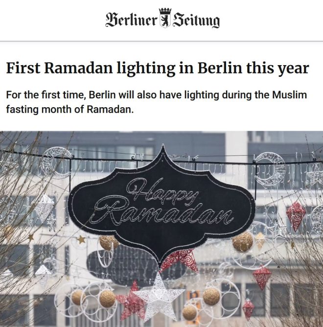Berlin Sparks Outrage with First-Ever Ramadan Lights Display