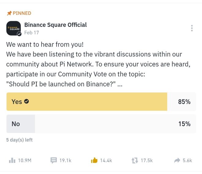 Binance Vote Shocker: 85% Demand $PI Listing, 15% Outraged!