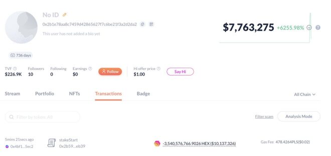 Breaking: GodWhale Restakes 3.5B HEX, Defying Critics!