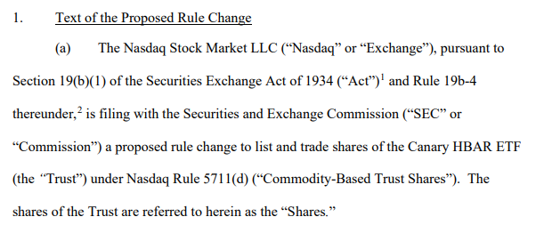 Canary’s Shocking Move: First Spot $HBAR ETF Files with Nasdaq!