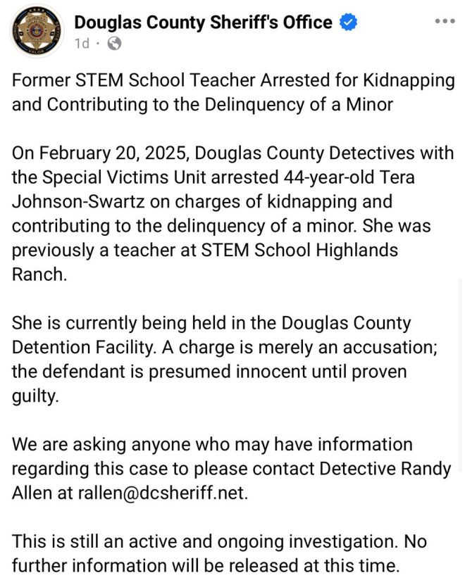 Colorado Teacher of the Year Finalist Arrested for Kidnapping!