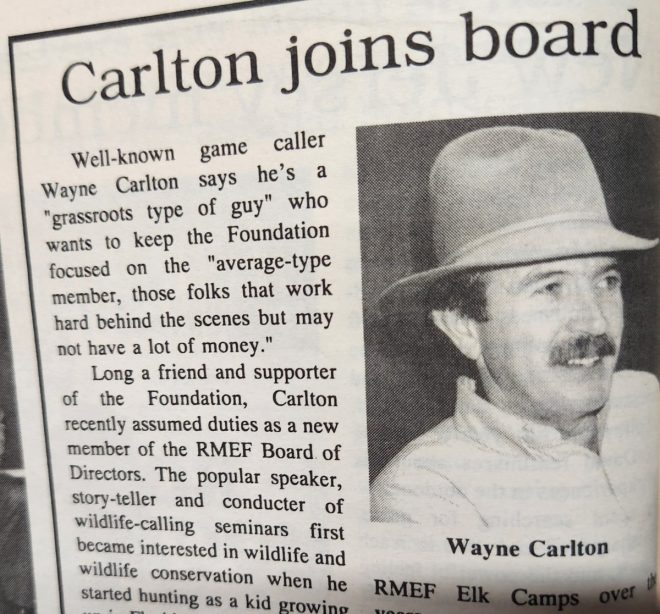 Death of Elk Calling Icon Wayne Carlton: A Great Loss