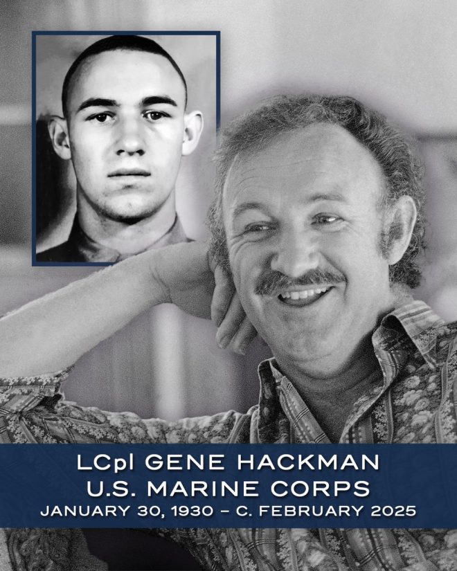 Death of U.S. Marine Corps Veteran and Actor Gene Hackman at 95  

genehackman  
rip  
usmc  
marines  
semperfi