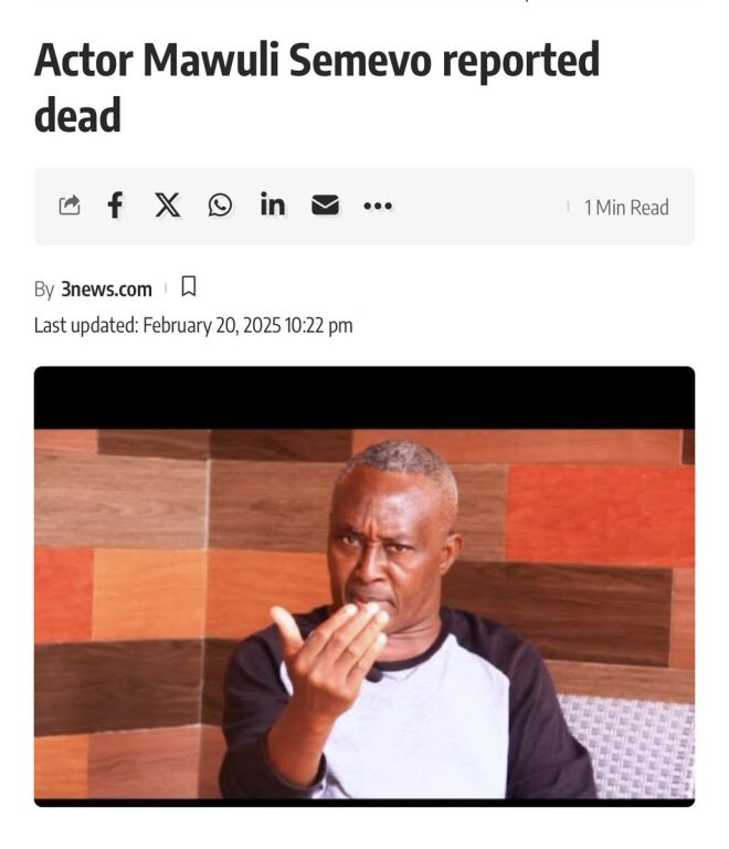 Death of Veteran Actor Mawuli Semevo: A Tragic Loss