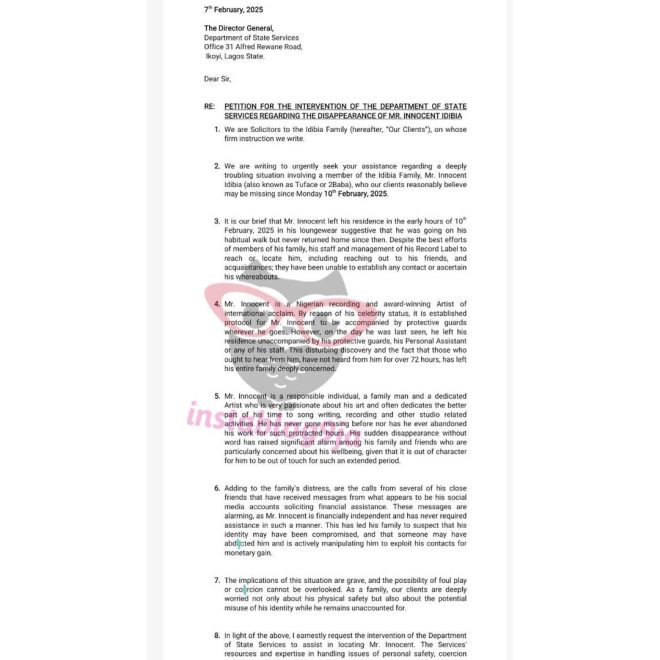 Idibia Family's Shocking Move: 2Face Vanishes, DSS Involved!