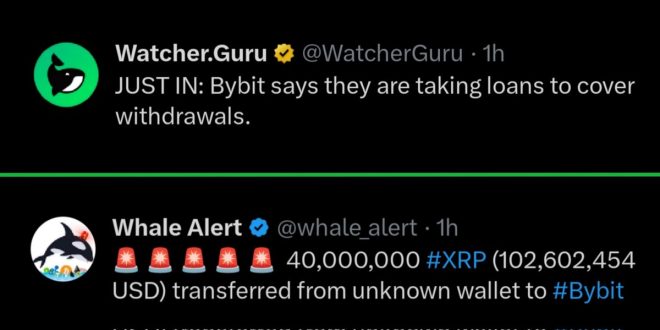 JUST IN🚨 40 Million XRP Transferred to Bybit: Anonymous Whale Loan Shocks Market!