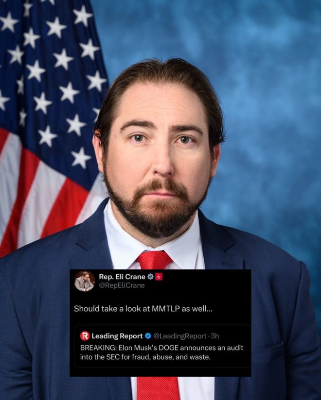 JUST IN🚨 Eli Crane Demands Elon Musk’s DOGE Probe $MMTLP Crisis!