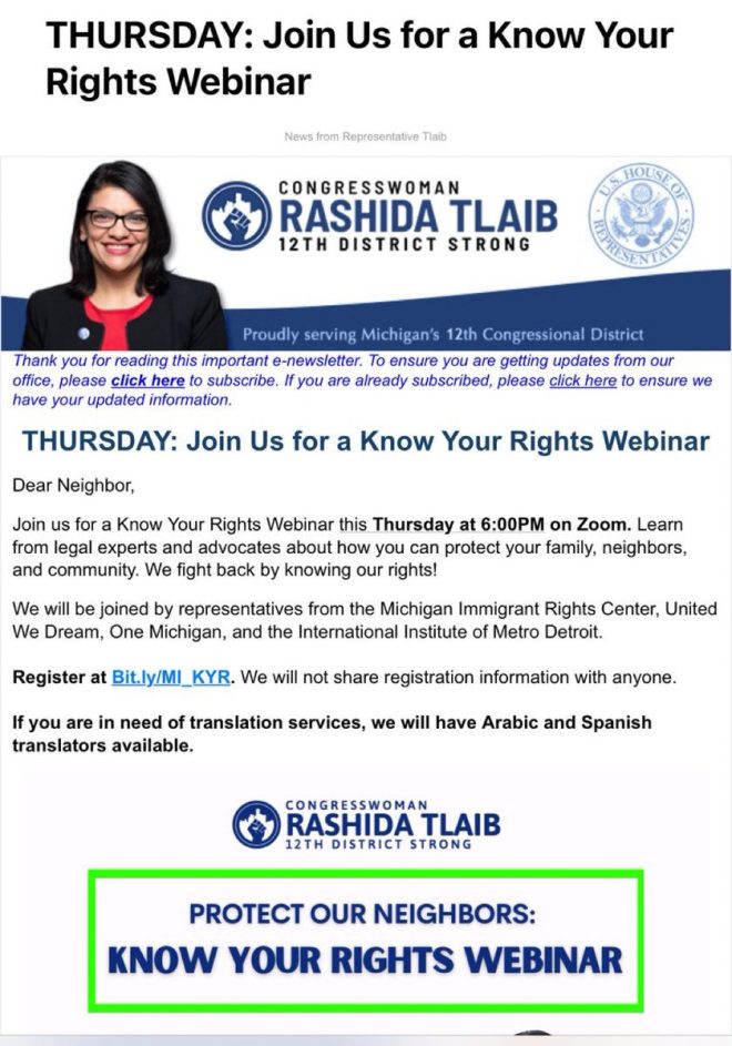 Jihadist Congresswoman Teaches Illegals to Evade Deportation!