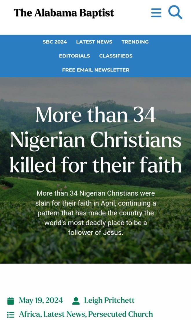 Over 80k Christians Slaughtered in Nigeria: Media Silence Shocking!