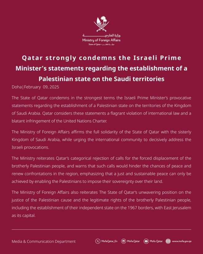 Qatar Condemns Israel PM's Shocking Claims on Palestinian State!