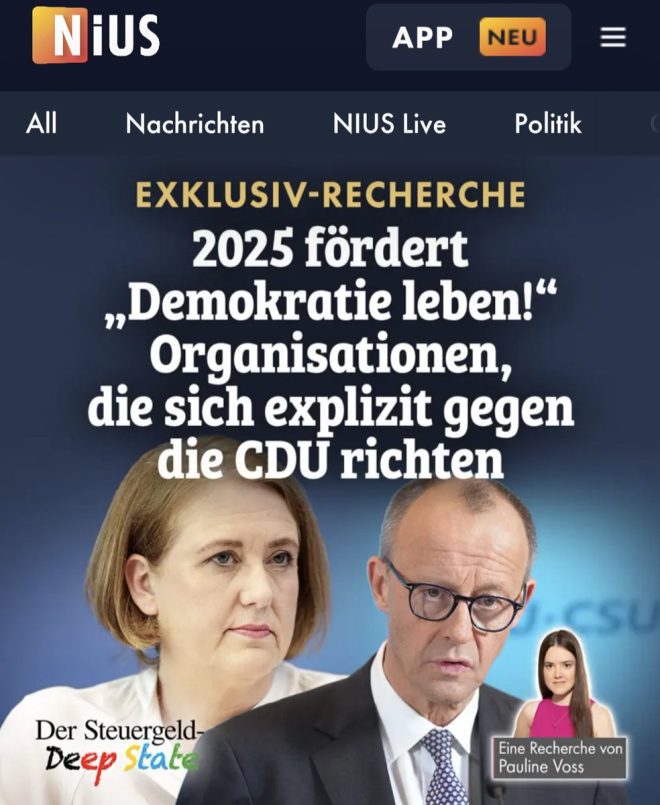 Steuergelder für Anti-CDU/AfD-Projekt: Skandal um Paus!