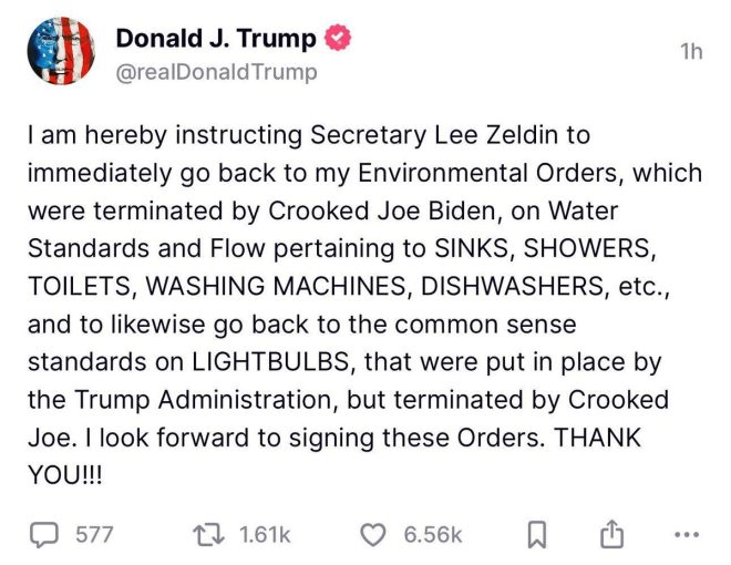 Trump Reinstates Incandescent Bulbs & Water Pressure: Controversy Erupts!