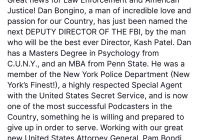 Trump Shocks Nation by Appointing Bongino as FBI Deputy Director!