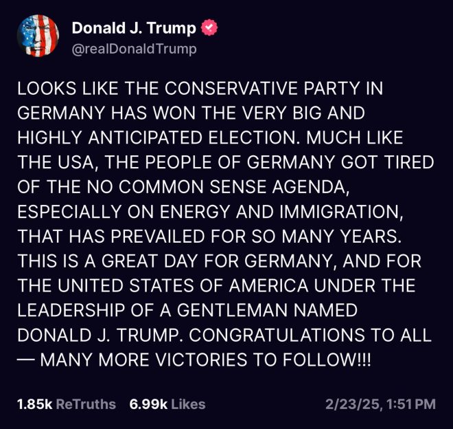 Trump's Shocking Praise for Germany's Conservatives Ignites Outrage