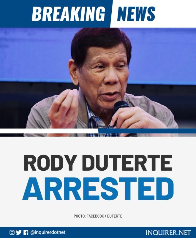 BREAKING: Duterte Arrested for Crimes Against Humanity!