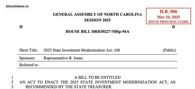 BREAKING: North Carolina's Shocking 5% Bitcoin Investment Bill!