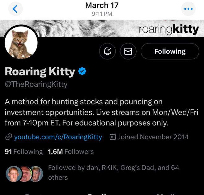 BREAKING: @TheRoaringKitty's Return Sparks GameStop Frenzy!
Is the Meme Stock King Plotting Another Epic Comeback?