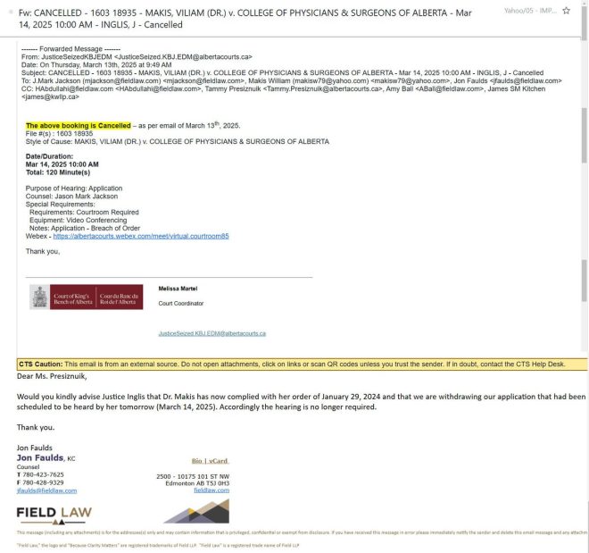 BREAKING: Alberta Health Services Cancels Court Hearing Amid Extortion!