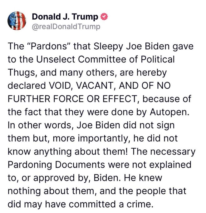 BREAKING: Biden Accused of Fraud as Autopenned Pardons for Trump Under Scrutiny