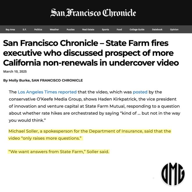 BREAKING: California Insurance Dept. Questions State Farm's Integrity!