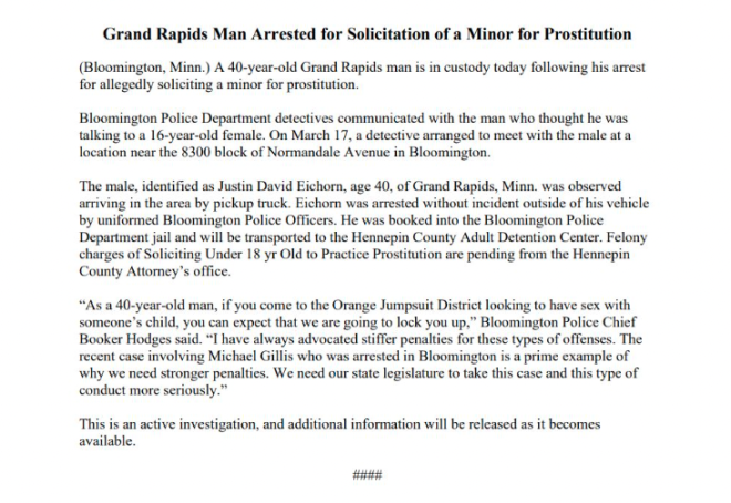 BREAKING: GOP Sen. Eichorn Arrested for Allegedly Soliciting Minor
