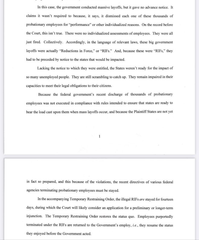 BREAKING: Judge Halts Illegal Mass Firings of Federal Workers!