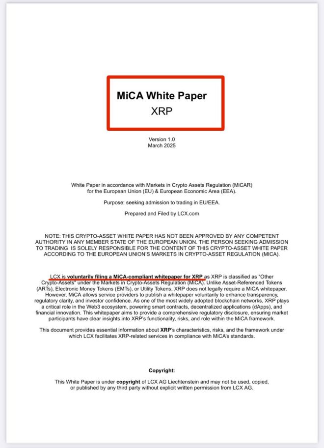 đ¨ BREAKING: LCX Exchange's Shocking XRP Whitepaper Filing! đ