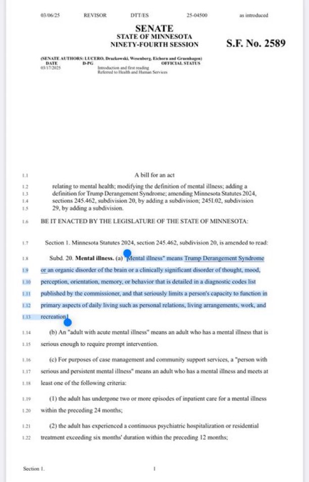 BREAKING: MN GOP Moves to Classify "Trump Derangement Syndrome" as Mental Illness!