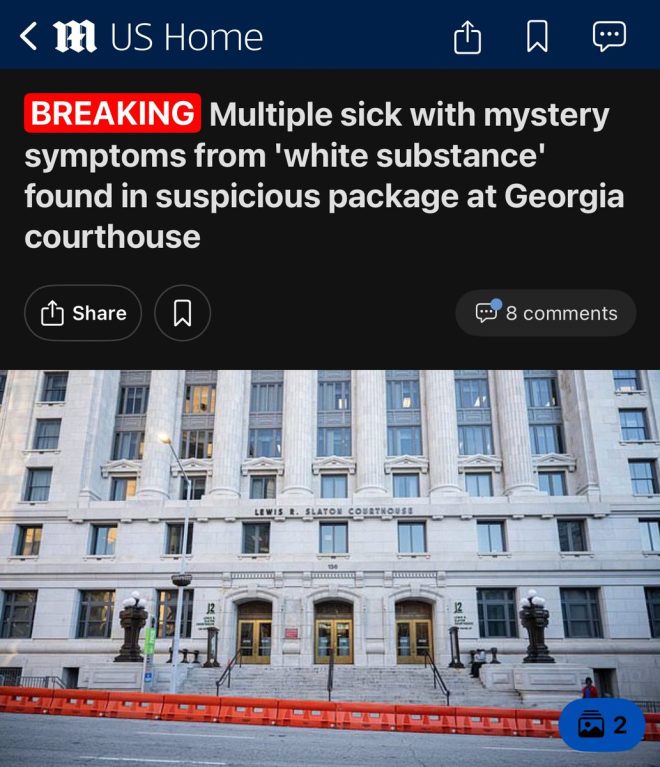 BREAKING: Mystery White Substance Sickens Courthouse Staff in GA!