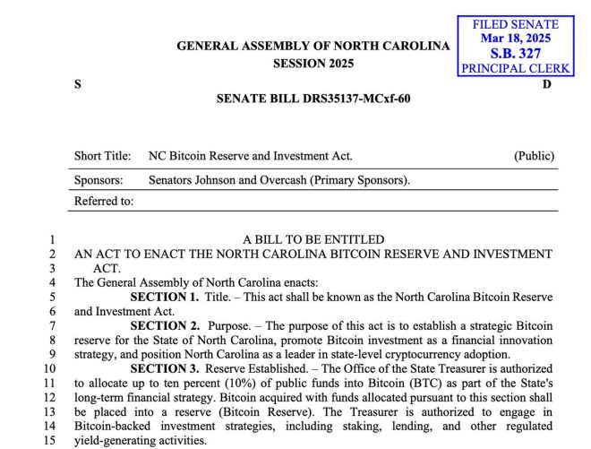 BREAKING: NC's Shocking Move to Invest 10% of Public Funds in Bitcoin!