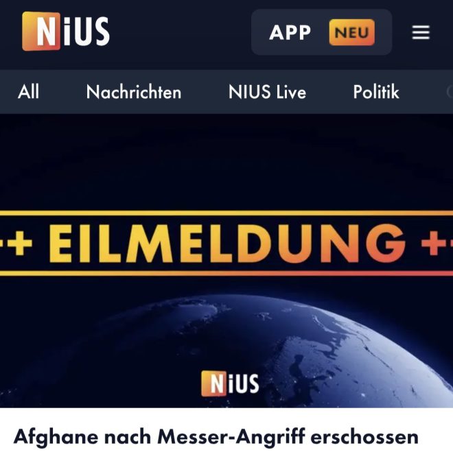 BREAKING: Polizei erschießt Afghanen nach Messerangriff in Deutschland!