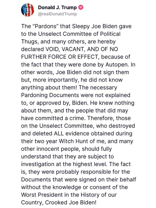 BREAKING 🚨 TRUMP DECLARES BIDEN'S PARDONS NULL AND VOID - CHAOS ERUPTS