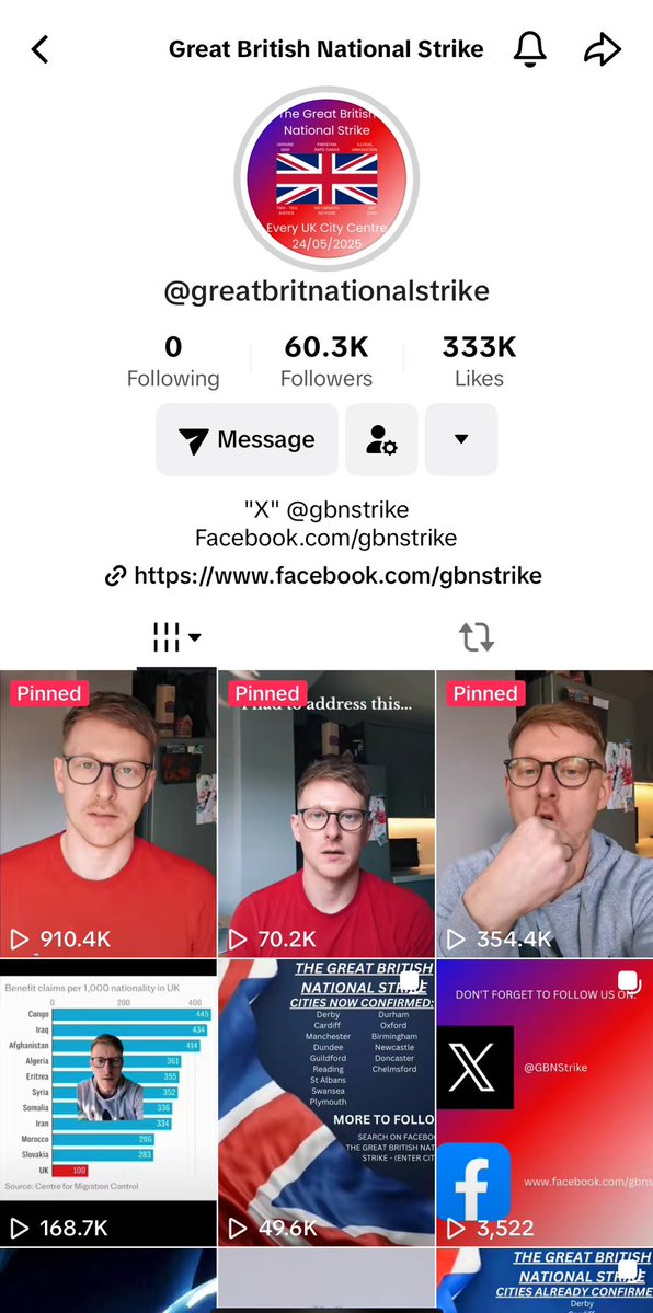 🚨 BREAKING: TikTok sparks uproar with call for 'Great British National Strike' - 60k followers in 4 days! Follow @GBNStrike now!