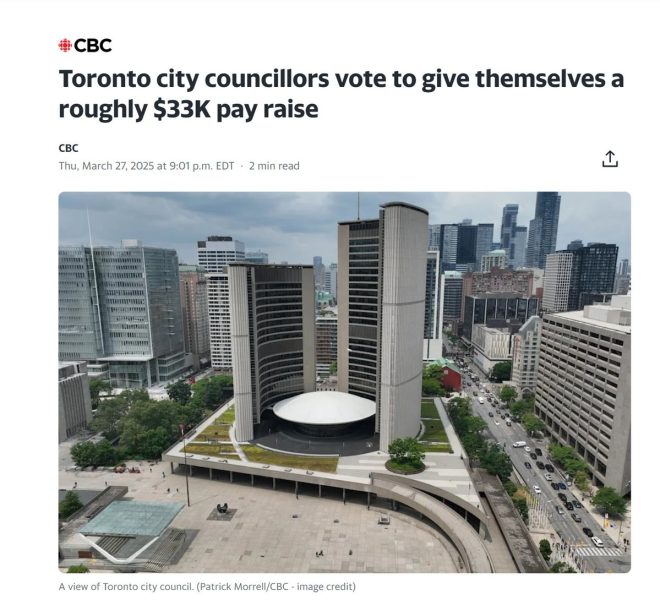 🚨BREAKING: Toronto Councilors Award Themselves Shocking 24% Raise!