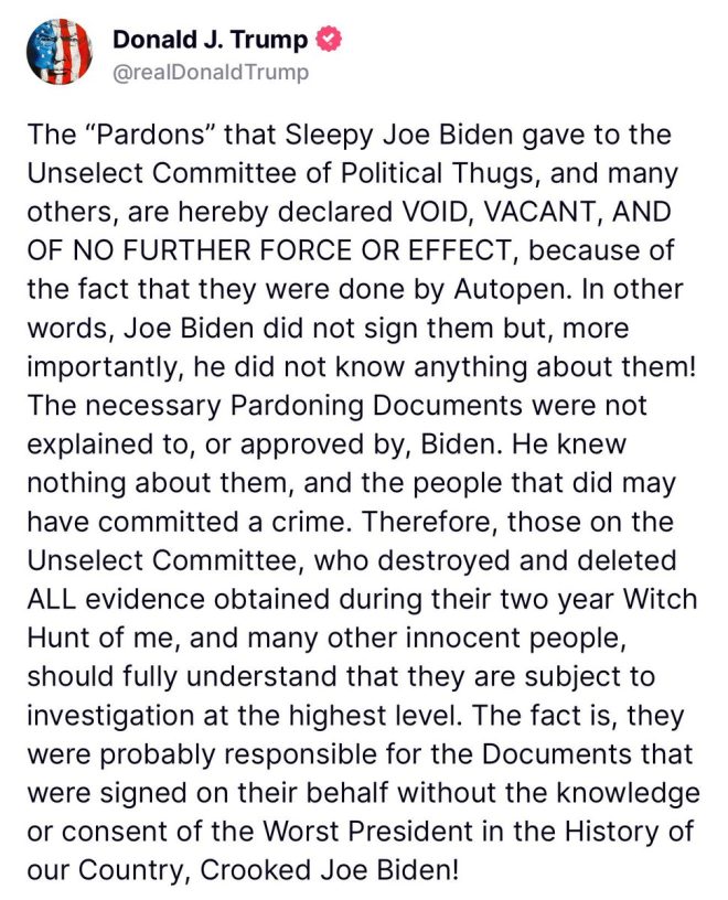 🚨 BREAKING: Trump nullifies ALL Biden pardons, Exposes Auto-pen scam! Fauci, Milley, Jan 6 crew—no more shields! RETWEET for the reckoning! #TSLA #NVDA #BTC