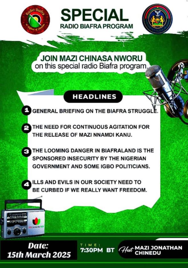 Breaking: Biafra Struggle Intensifies in Shocking Radio Address!