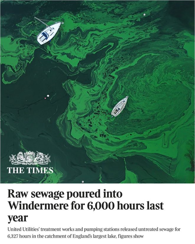 🚨Breaking News🚨: Untreated Sewage Dumped in Windermere for 1,392 Days!