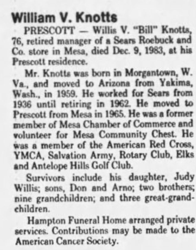 Death of Willis: His Job Mentioned in First Sentence