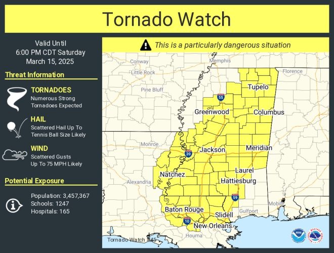 Devastating Tornado Watch Unleashed: Louisiana and Mississippi Brace!