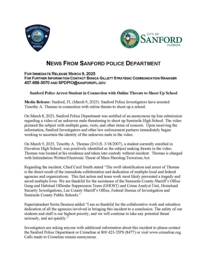 Florida Student Arrested for Threatening School Shooting Plans!