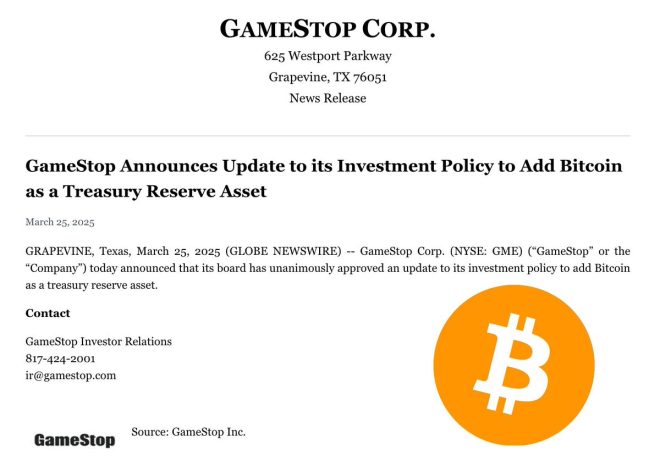 GameStop's Board Shocks Wall Street: Bitcoin in Balance Sheet!