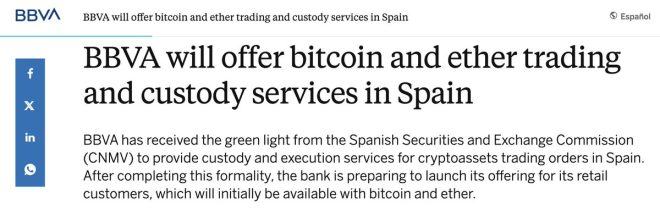 JUST IN: BBVA's Shocking Move to Launch Bitcoin Trading in Spain!
