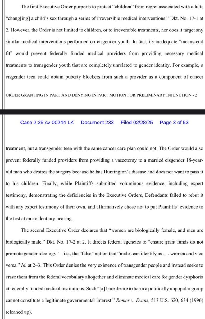Judge Blocks Trump’s Transgender Youth Medical Orders in 4 States