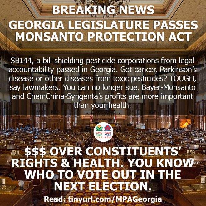 Monsanto from any legal action related to the harmful effects of their pesticides. Critics argue that this is a dangerous precedent that puts corporate interests above public health and safety. Stay tuned for more updates on this controversial legislation.