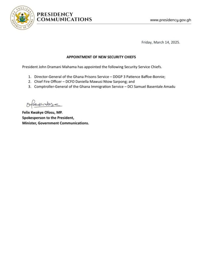 New Security Chiefs Named Amid Allegations of Corruption!
