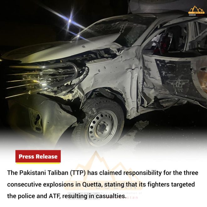 Pakistani Taliban (TTP) Claims Responsibility for Deadly Quetta Explosions, Targeting Police and ATF, Resulting in Casualties
