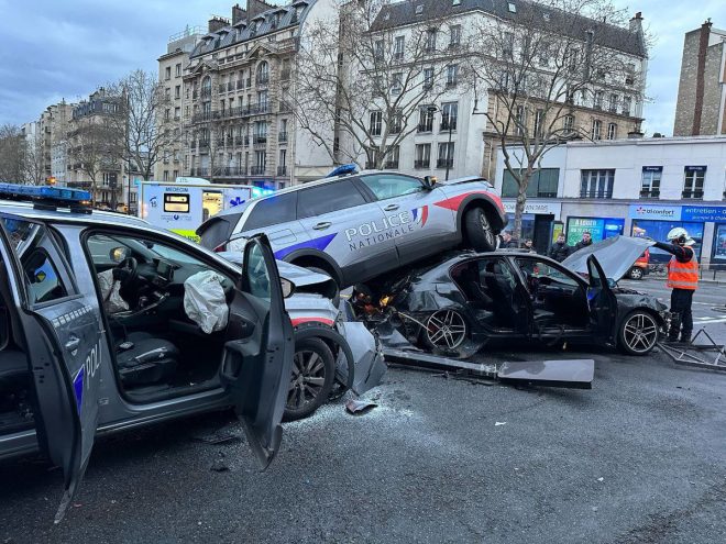 Paris Chaos: Police Injured in Shocking Multi-Vehicle Crash!