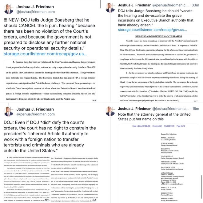 Trump & Bondi Defy Court: "Cancel Deportation Hearing Now!"