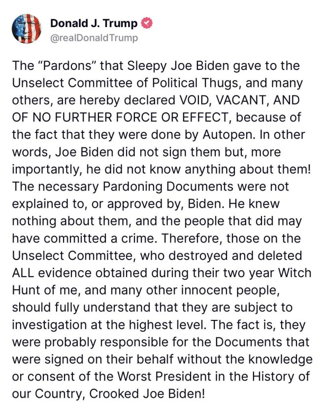 Trump Claims Biden's Last-Minute Pardons Are Invalid!
Alleges Use of Autopen, Sparking Political Firestorm!